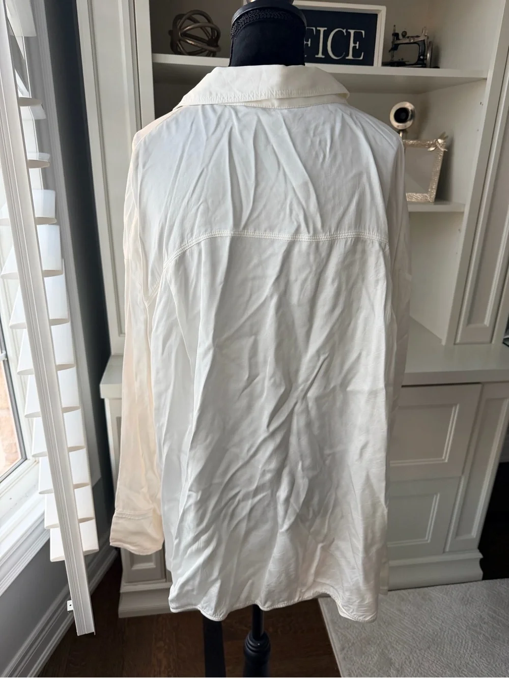 ZARA Satin Effect Button Up Long Sleeve Blouse Top Women’s Plus Size XXL New - Picture 12 of 12